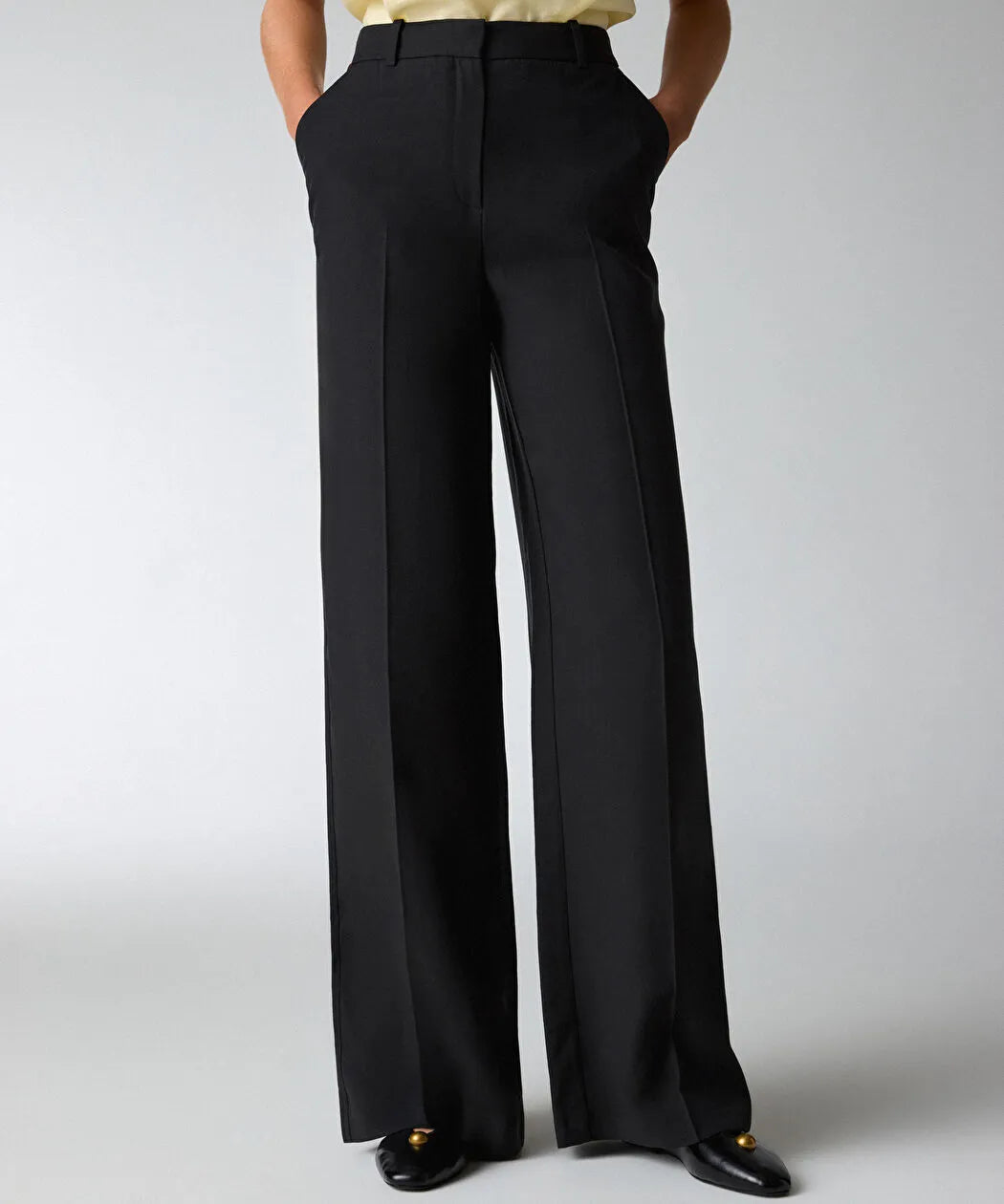 Siyah Wide Leg Pantolon Is1260003412001 | Ipekyol
