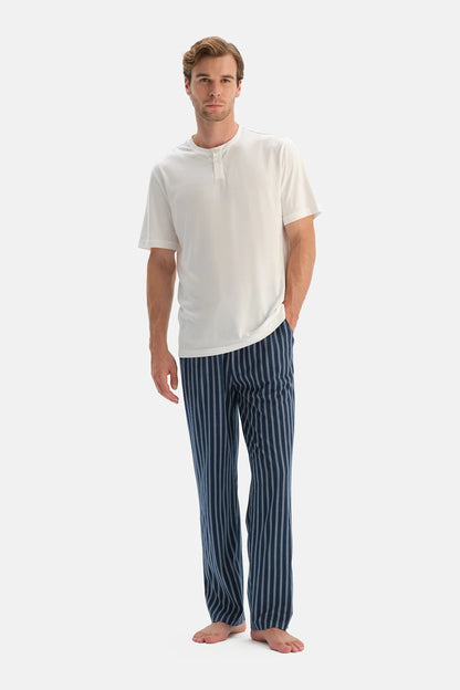 Lacivert Ikili Örme Pantolon