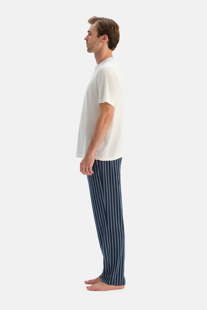 Lacivert Ikili Örme Pantolon