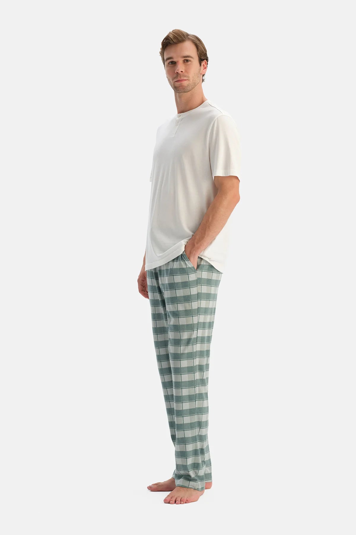 Haki Ikili Örme Pantolon