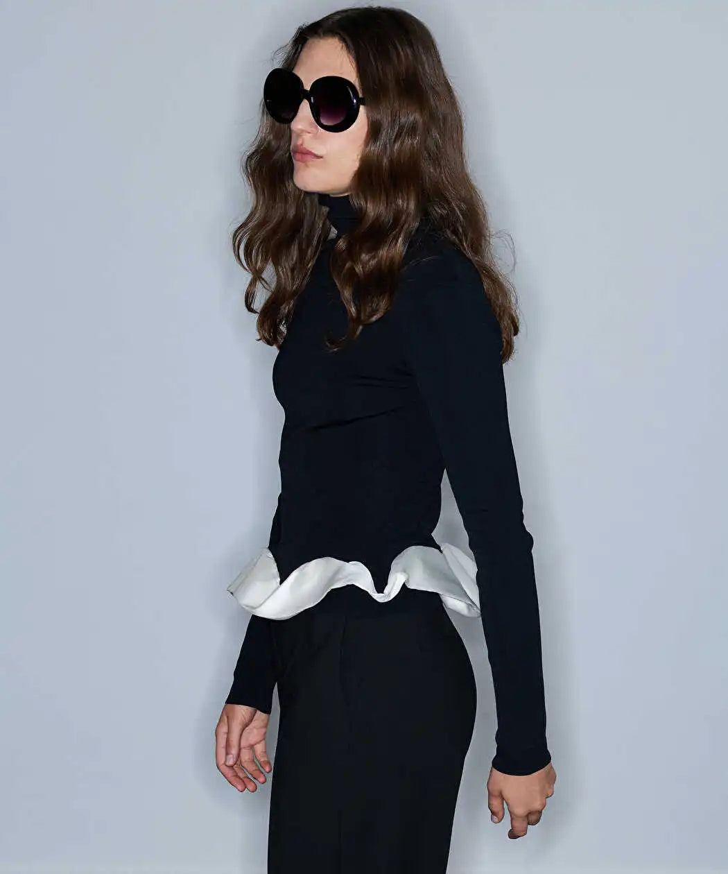 Siyah Kumaş Mix Colorblock Triko Iw6260050142001 | Ipekyol