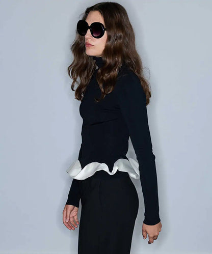 Siyah Kumaş Mix Colorblock Triko Iw6260050142001 | Ipekyol