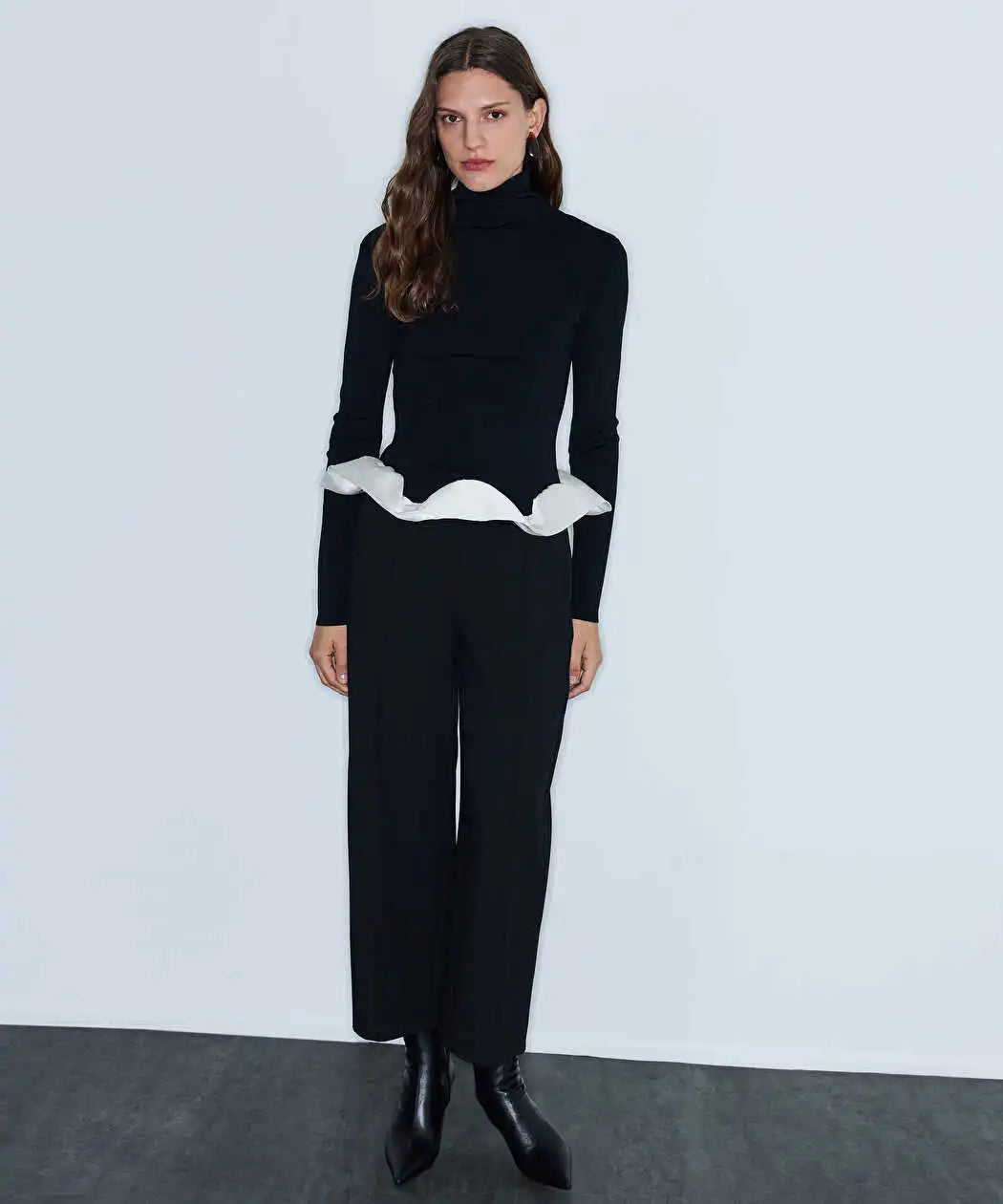 Siyah Kumaş Mix Colorblock Triko Iw6260050142001 | Ipekyol