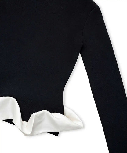 Siyah Kumaş Mix Colorblock Triko Iw6260050142001 | Ipekyol