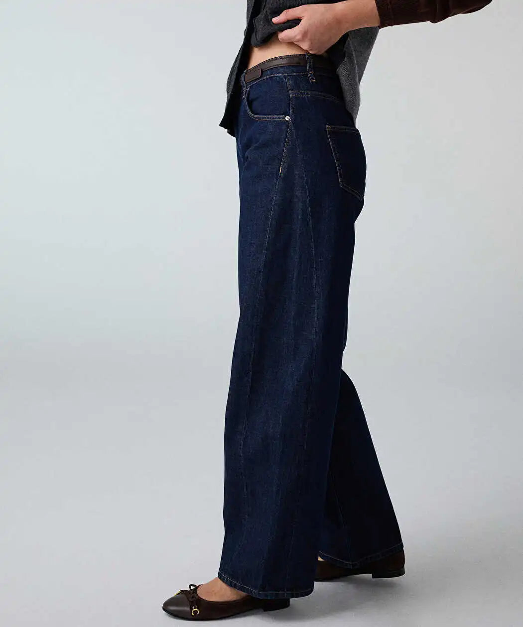 Lacivert Kemerli Barrel Fit Pantolon Iw6260018039015 | Ipekyol