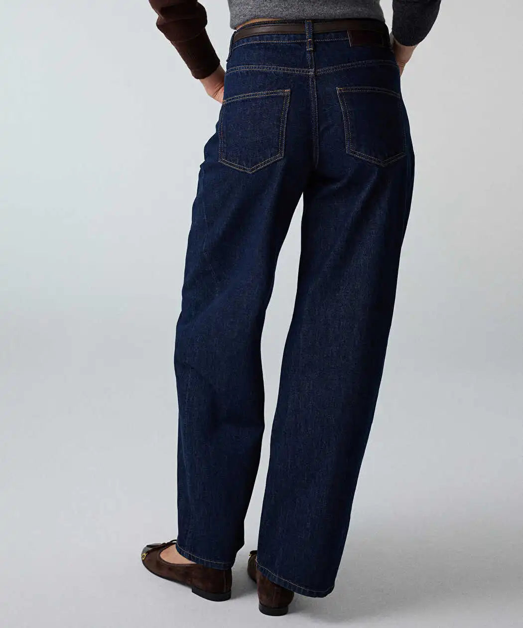 Lacivert Kemerli Barrel Fit Pantolon Iw6260018039015 | Ipekyol