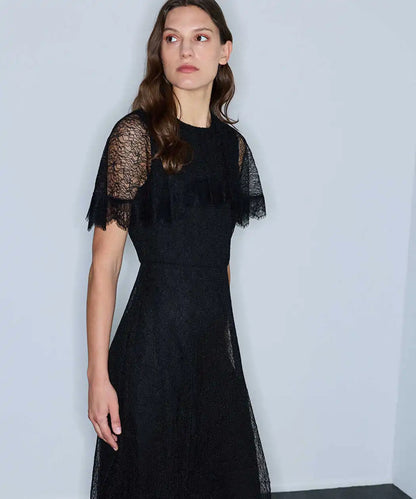 Siyah Dantel Midi Elbise Iw6260002149001 | Ipekyol