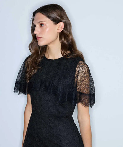 Siyah Dantel Midi Elbise Iw6260002149001 | Ipekyol