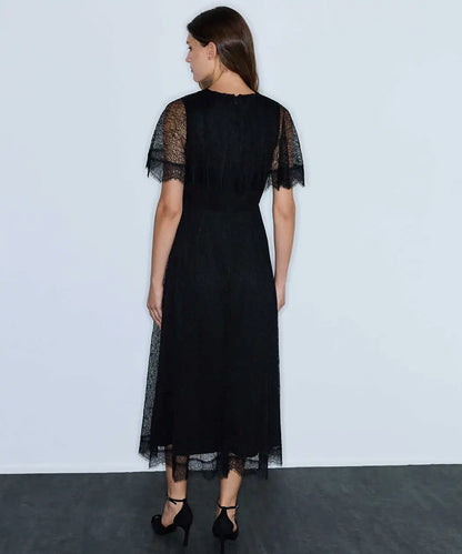 Siyah Dantel Midi Elbise Iw6260002149001 | Ipekyol