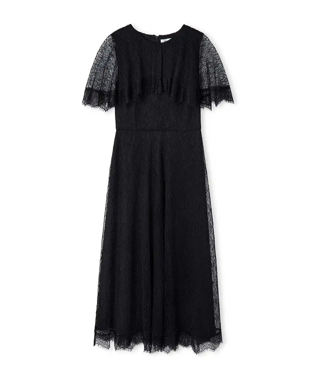 Siyah Dantel Midi Elbise Iw6260002149001 | Ipekyol