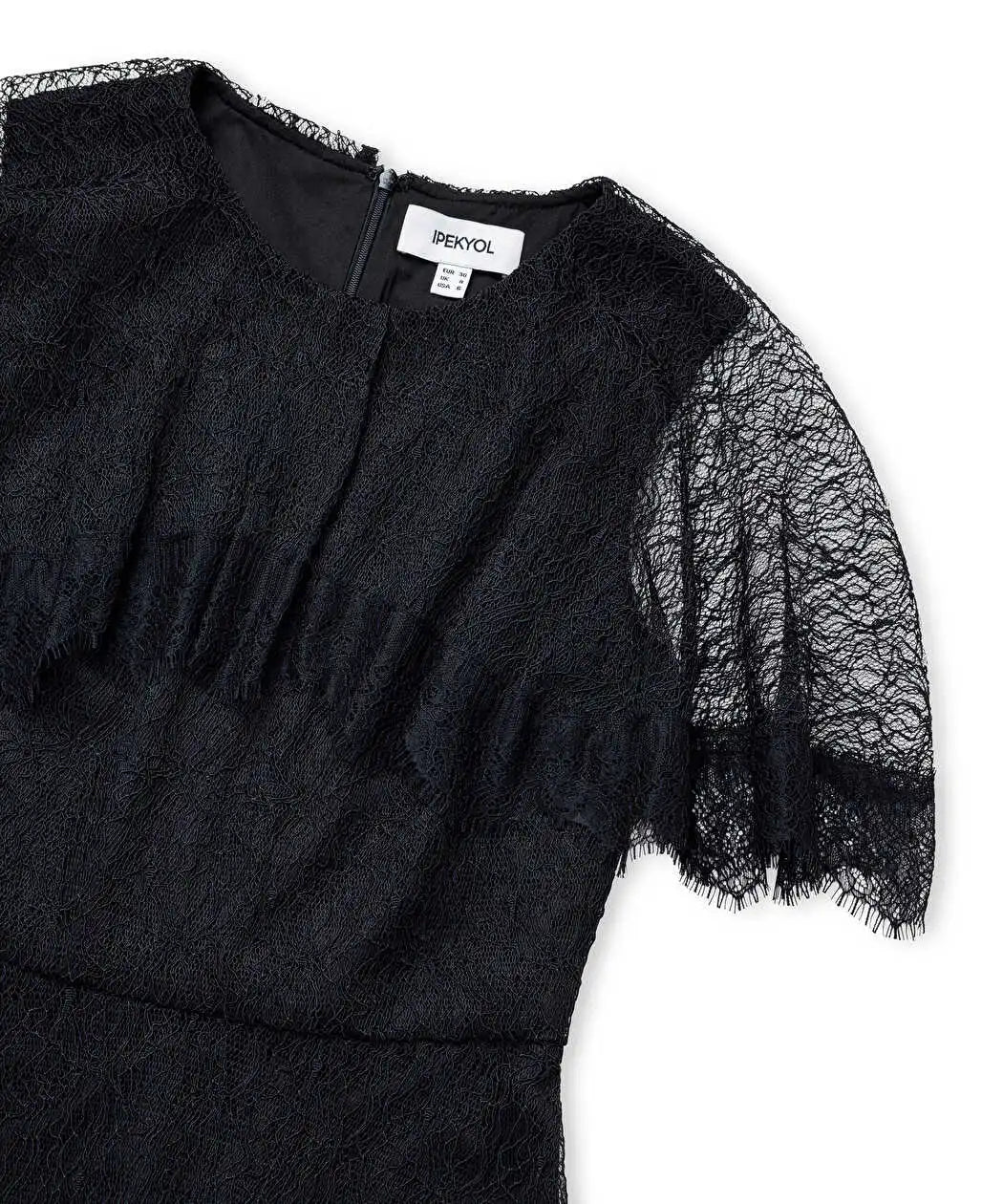 Siyah Dantel Midi Elbise Iw6260002149001 | Ipekyol