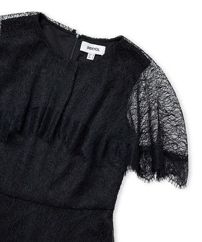 Siyah Dantel Midi Elbise Iw6260002149001 | Ipekyol