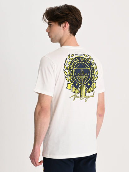 Fenerbahçe Ekru Kolej Çelenk Logolu Erkek Tshirt
