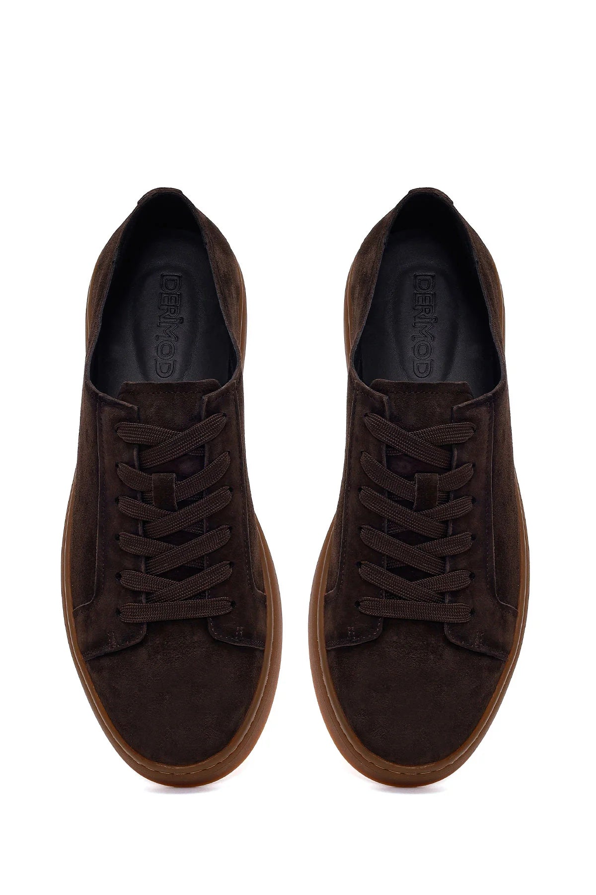Erkek Kahverengi Bağcıklı Süet Deri Sneaker