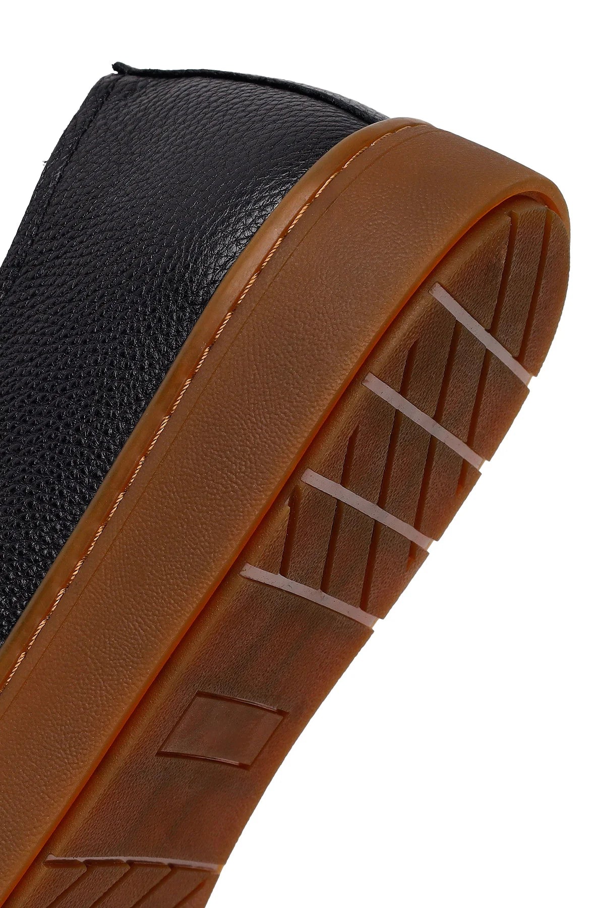 Erkek Siyah Bağcıklı Deri Sneaker