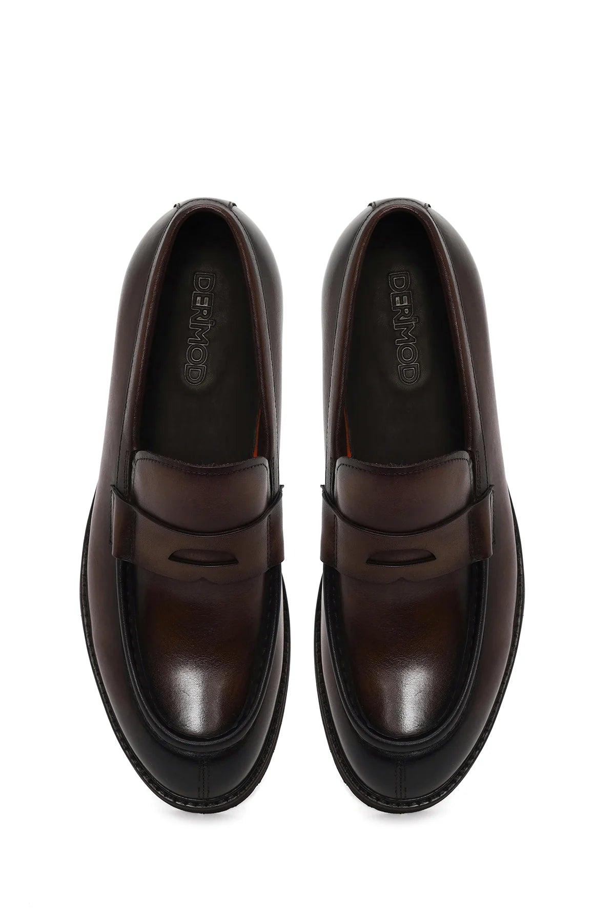 Erkek Kahverengi Deri Casual Loafer
