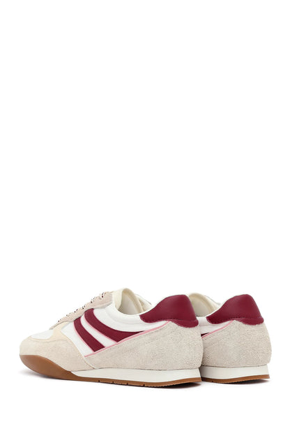 Kadın Bej Bağcıklı Deri Sneaker
