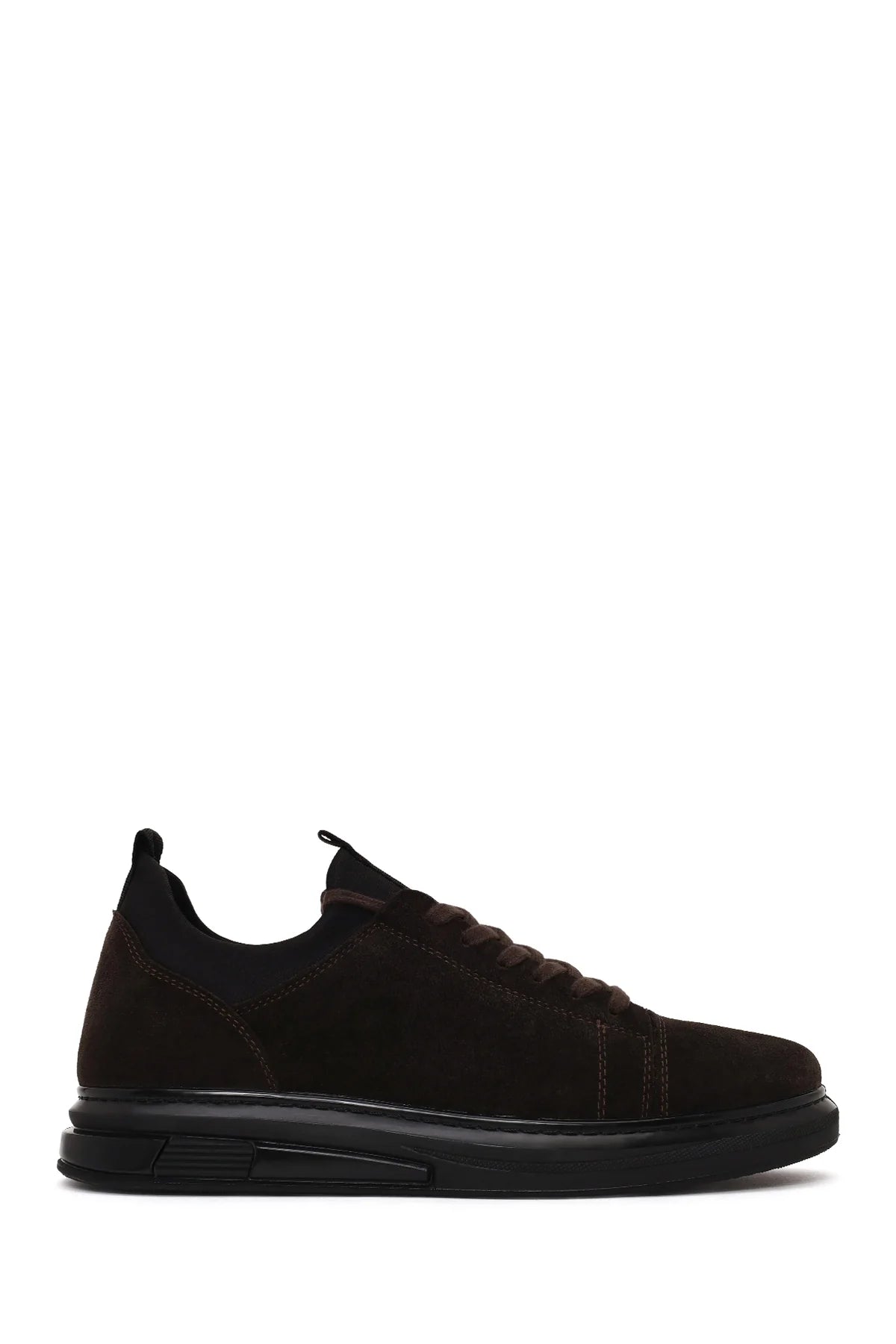 Erkek Kahverengi Bağcıklı Süet Deri Sneaker