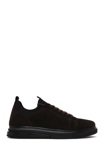 Erkek Kahverengi Bağcıklı Süet Deri Sneaker