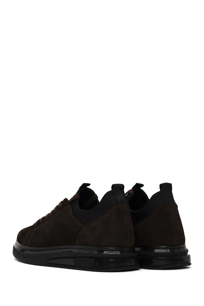 Erkek Kahverengi Bağcıklı Süet Deri Sneaker
