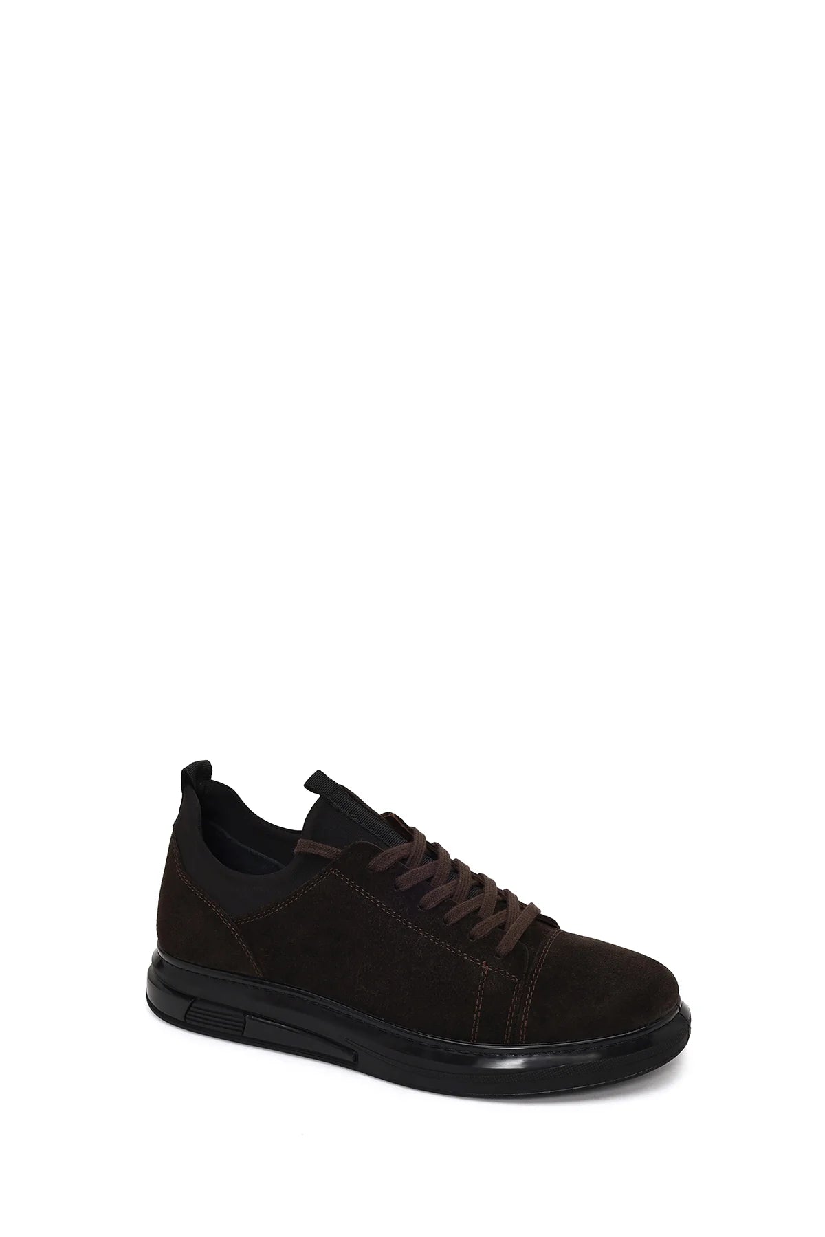 Erkek Kahverengi Bağcıklı Süet Deri Sneaker