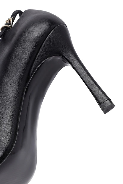 Kadın Siyah Ince Topuklu Deri Stiletto