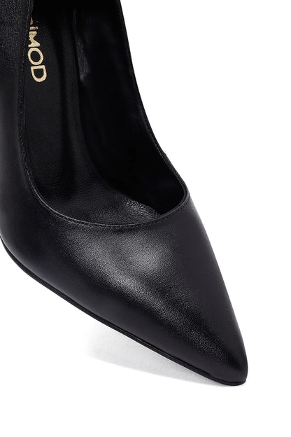 Kadın Siyah Ince Topuklu Deri Stiletto