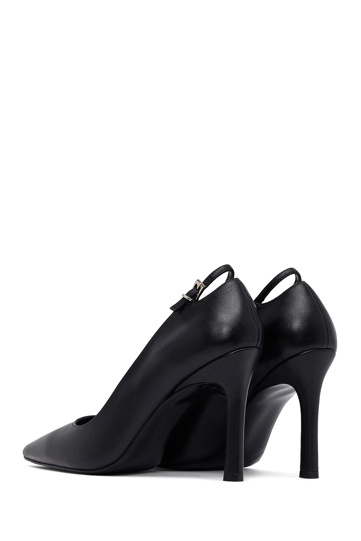 Kadın Siyah Ince Topuklu Deri Stiletto