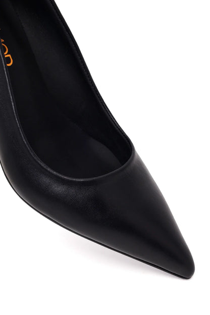Kadın Siyah Ince Topuklu Deri Stiletto