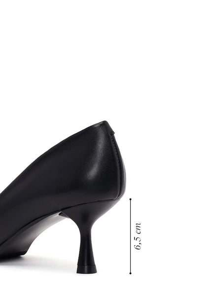 Kadın Siyah Ince Topuklu Deri Stiletto