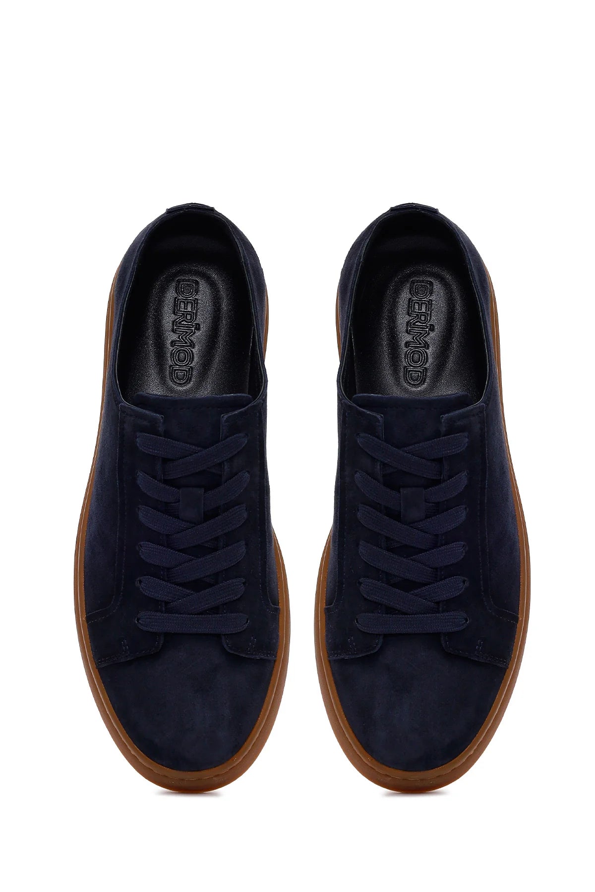Erkek Lacivert Bağcıklı Süet Deri Sneaker