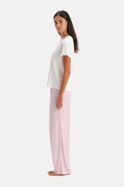 Pembe Ikili Örme Pantolon