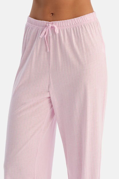 Pembe Ikili Örme Pantolon