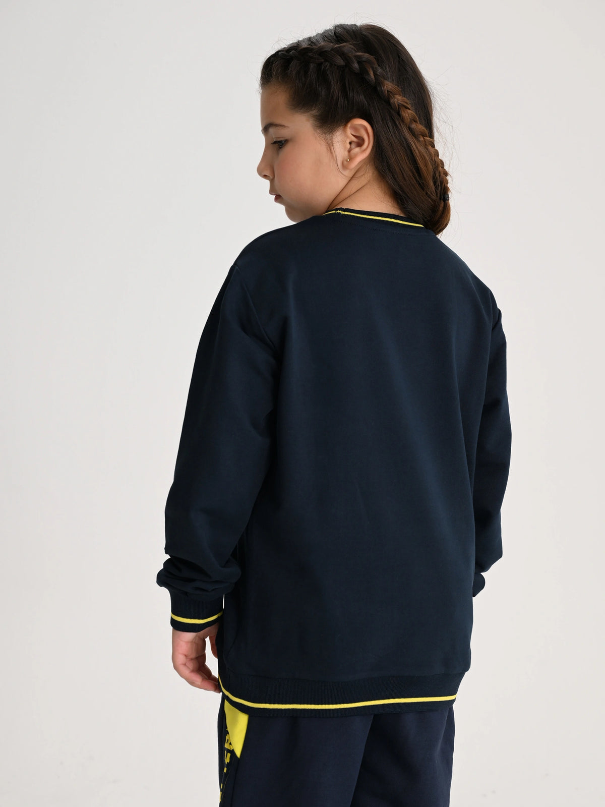 Fenerbahçe Lacivert Tribün Çizgili 6 Renk Logolu Çocuk Sweatshirt
