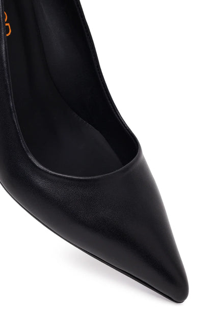 Kadın Siyah Ince Topuklu Deri Stiletto
