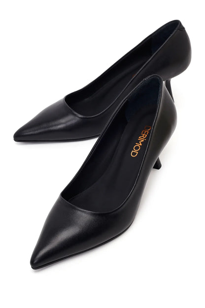 Kadın Siyah Ince Topuklu Deri Stiletto