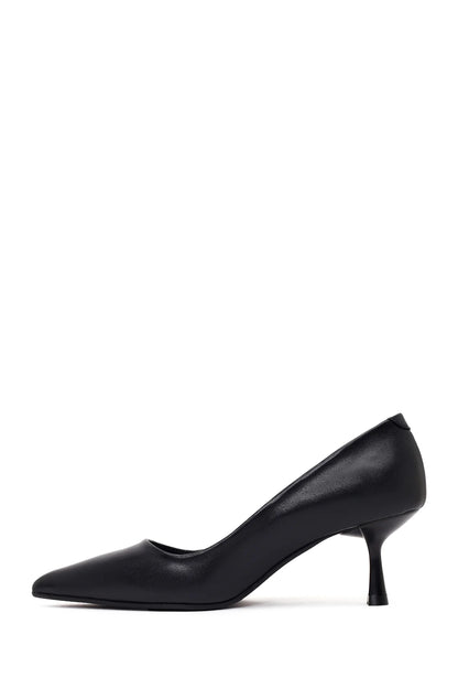 Kadın Siyah Ince Topuklu Deri Stiletto