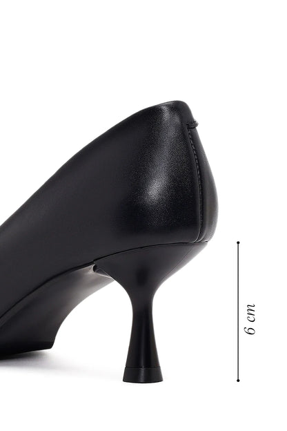 Kadın Siyah Ince Topuklu Deri Stiletto