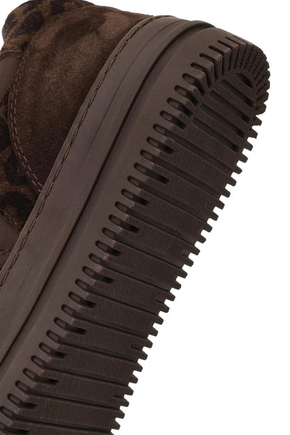 Kadın Kahverengi Bağcıklı Kalın Tabanlı Desenli Deri Sneaker