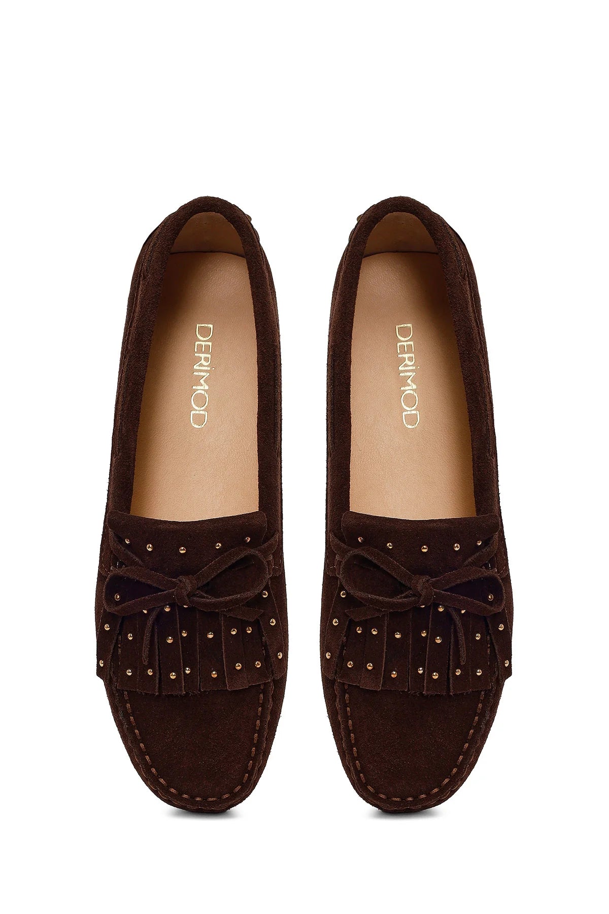 Kadın Kahverengi Püsküllü Süet Deri Loafer