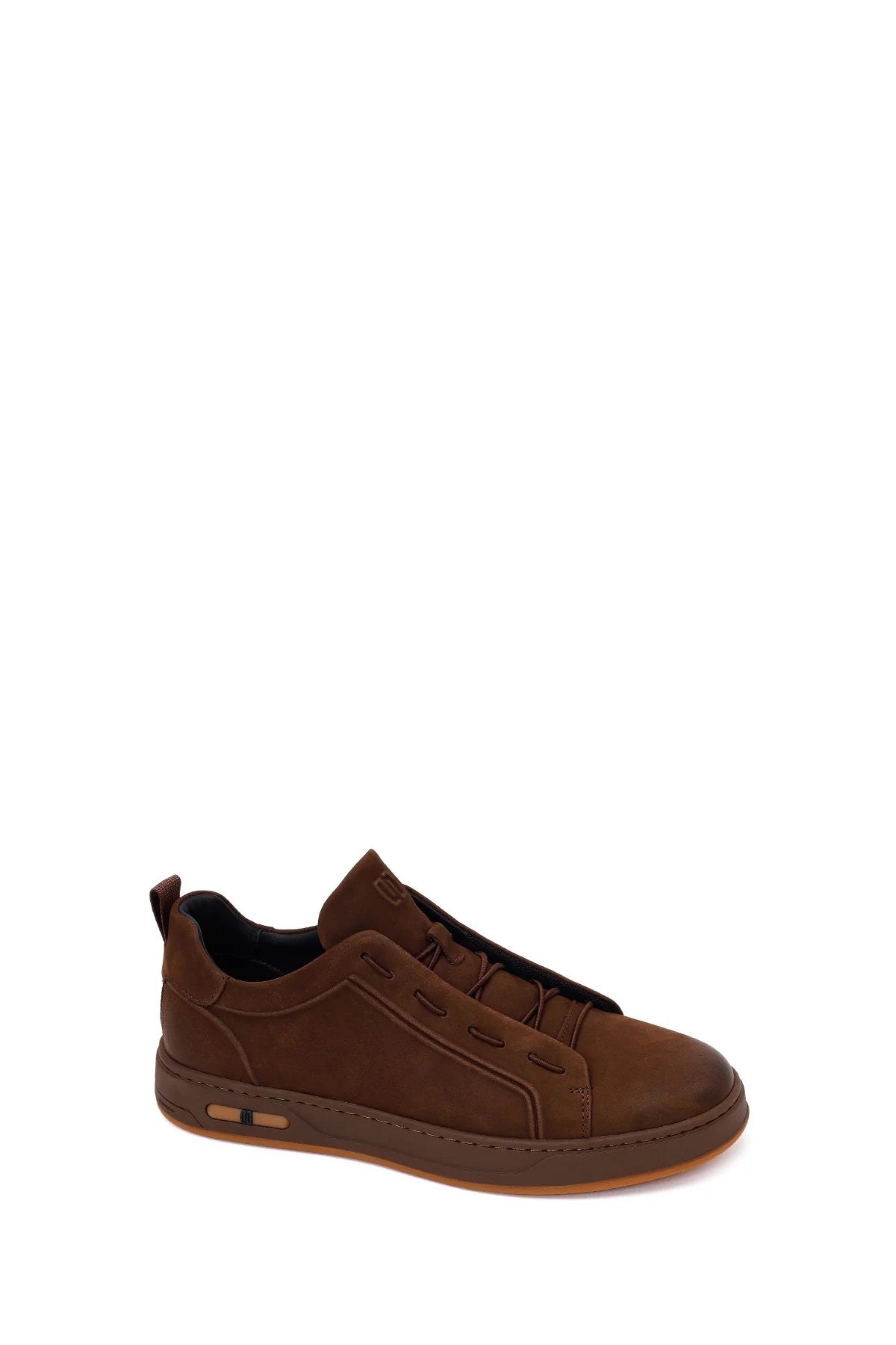 Erkek Kahverengi Bağcıklı Nubuk Deri Sneaker