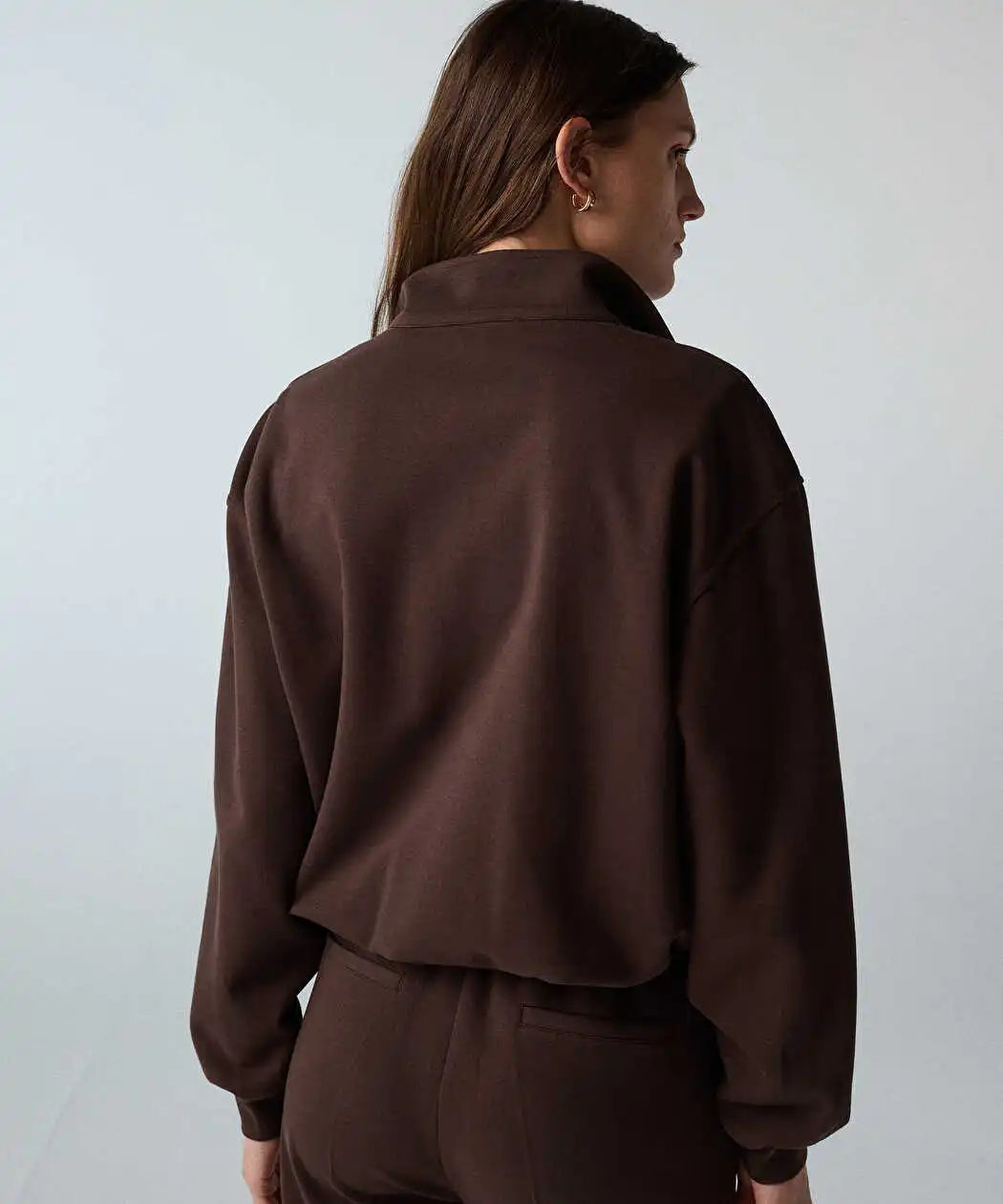 Kahverengi Çift Parça Görünüm Sweatshirt Iw6260091112074 | Ipekyol