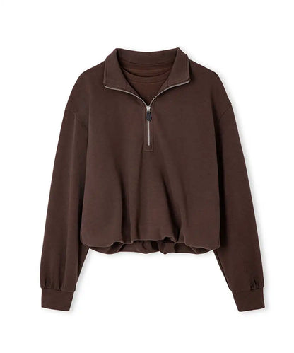 Kahverengi Çift Parça Görünüm Sweatshirt Iw6260091112074 | Ipekyol