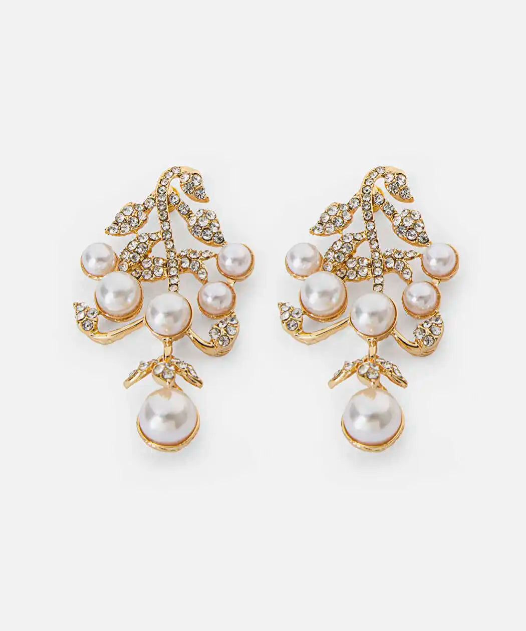 Altın Suni Incili Ve Strass Taşlı Küpe Iw6260068037265 | Ipekyol