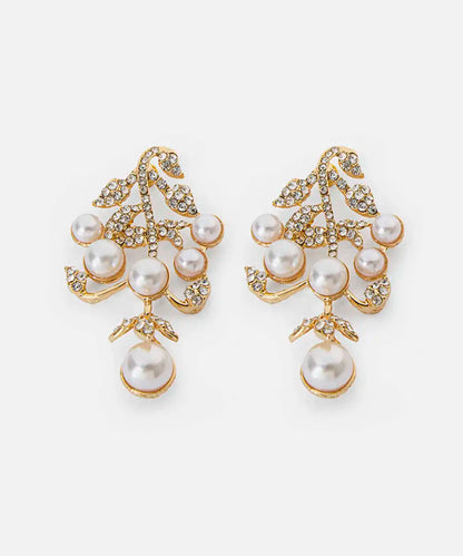 Altın Suni Incili Ve Strass Taşlı Küpe Iw6260068037265 | Ipekyol