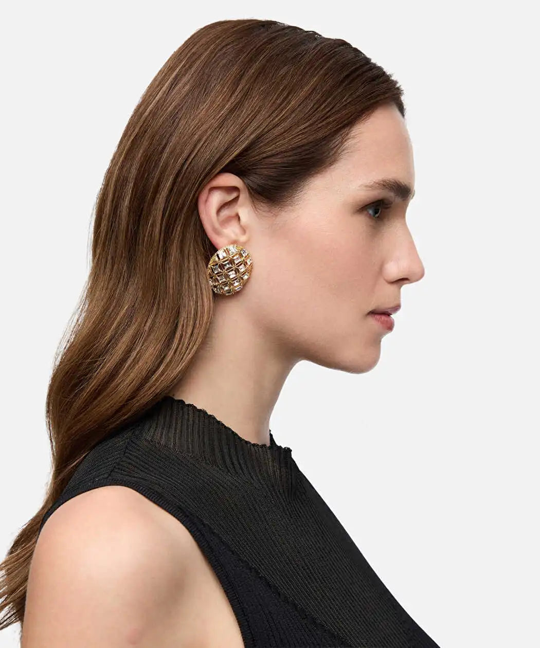 Altın Strass Taşlı Metal Küpe Iw6260068038265 | Ipekyol