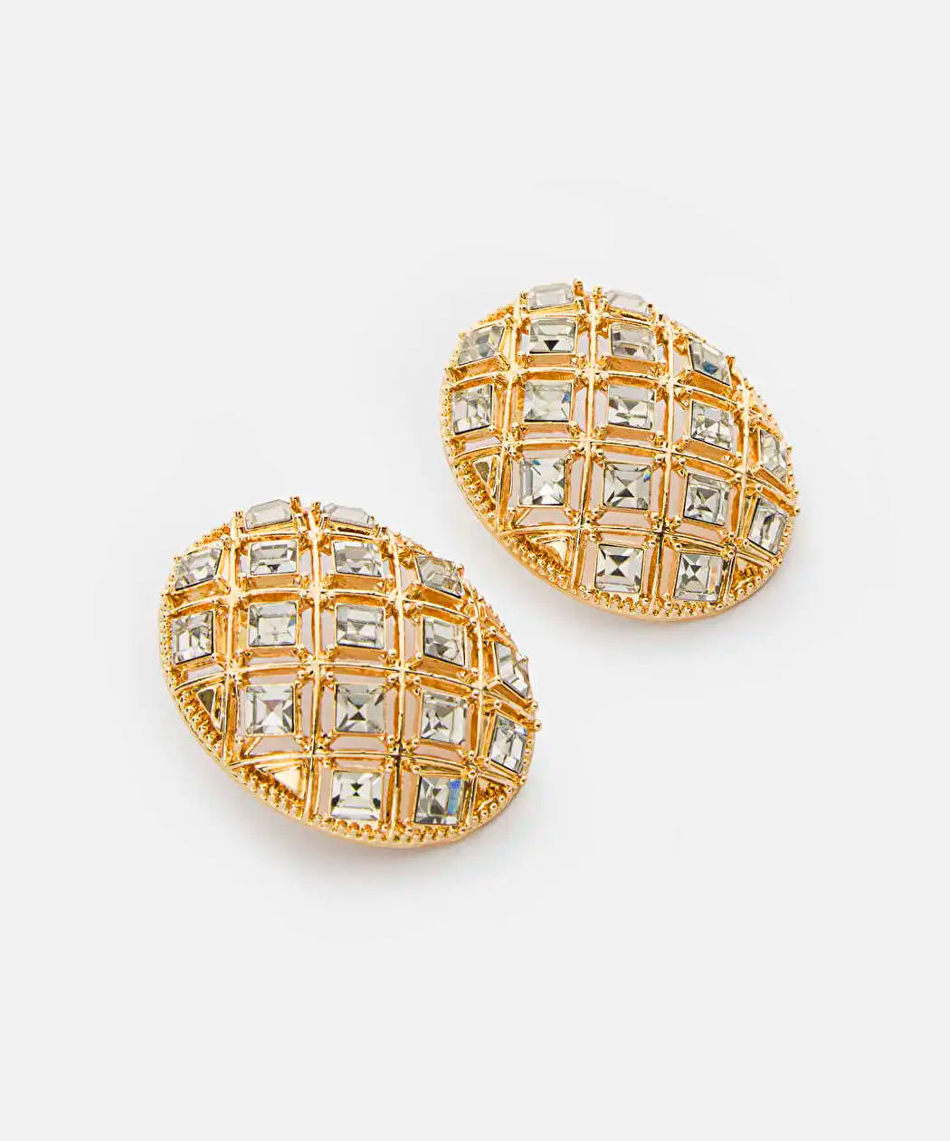 Altın Strass Taşlı Metal Küpe Iw6260068038265 | Ipekyol