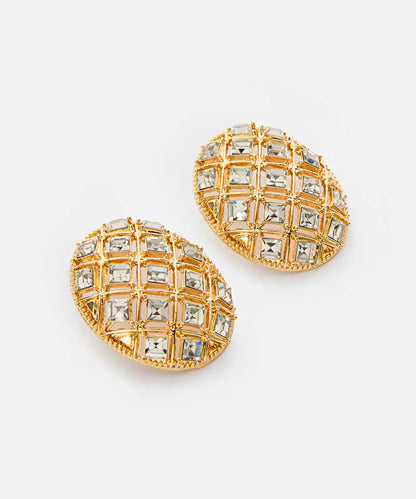 Altın Strass Taşlı Metal Küpe Iw6260068038265 | Ipekyol