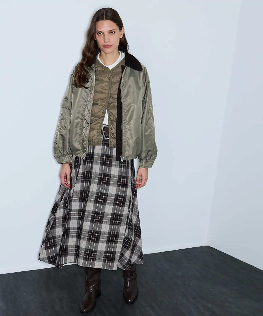 Haki Çift Parça Bomber Mont Iw6260012391022 | Ipekyol