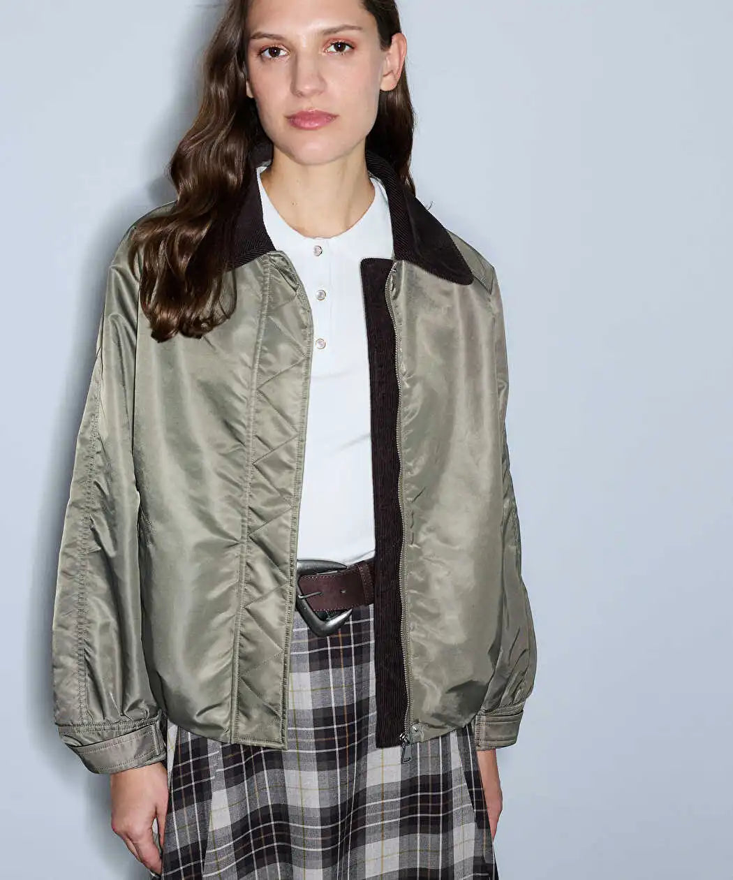 Haki Çift Parça Bomber Mont Iw6260012391022 | Ipekyol